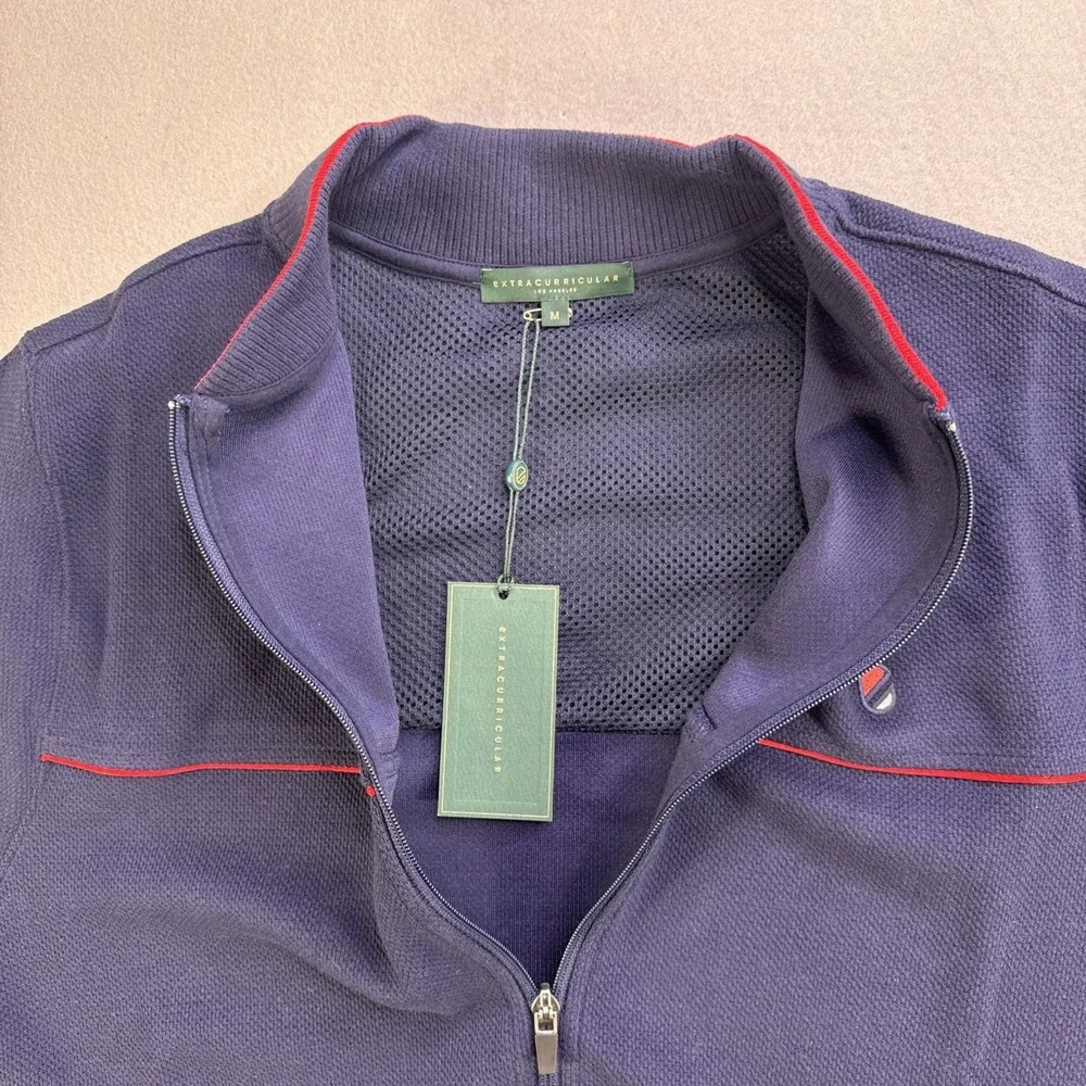 Extracurricular‎ Full Zip Jacket Men's Med Maritime Blue NWT Golf Tennis Comfort
